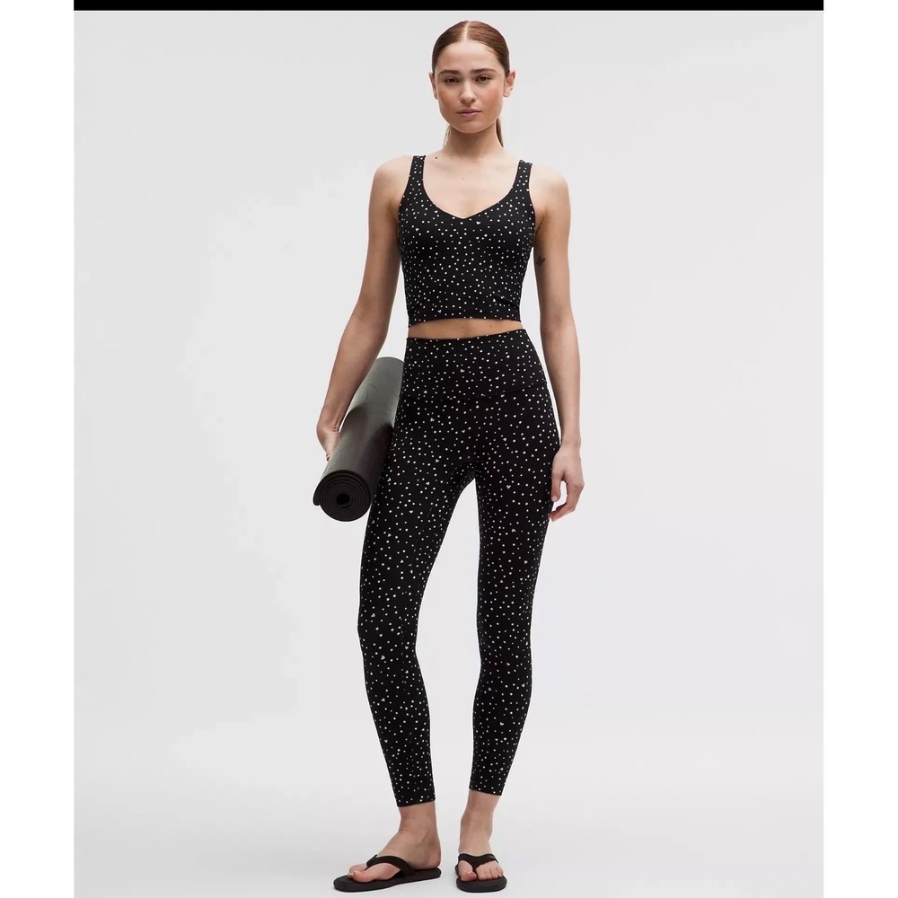 Lululemon Align No Line legging 25" Heart Scatter Dot Black White Size 6 NWT